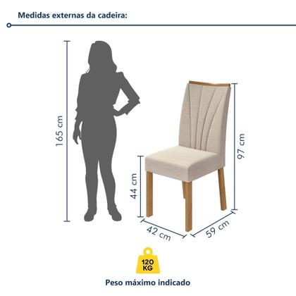 Imagem de Kit com 6 Cadeiras para Sala de Jantar Estofadas Apogeu