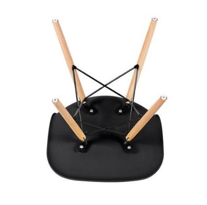 Imagem de Kit com 6 Cadeiras Sala de Jantar Pé Madeira Palito Charles Eames Eiffel Preto