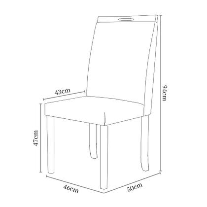 Imagem de Kit Com 6 Cadeiras Sara Madeira Maciça Estofadas Para Mesa De Jantar