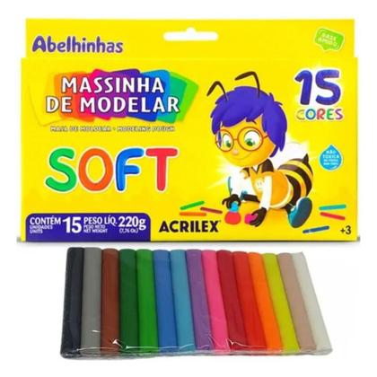 Imagem de Kit com 6 Caixa de Massinha De Modelar Soft 220g 15 Cores