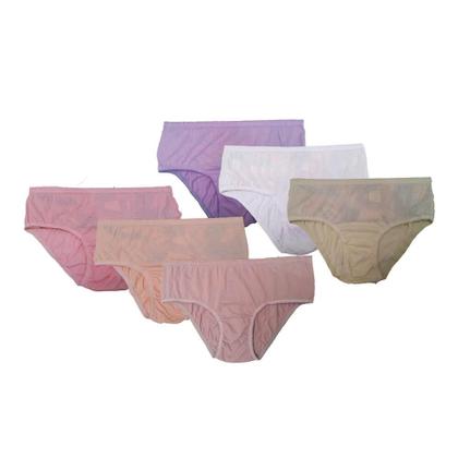 Imagem de Kit com 6 Calcinhas Alta Senhora 100% Algodão 1002 Sortidas