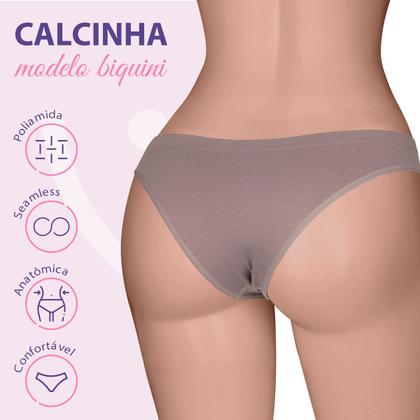 Imagem de Kit Com 6 Calcinhas Biquini Poliamida Sem Costura Hoahi