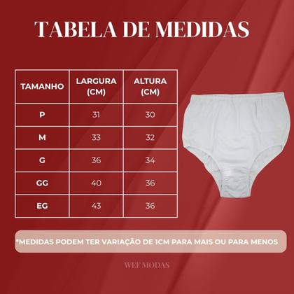 Imagem de Kit Com 6 Calcinhas Calçolas Senhora Lisa Algodao Kellynha