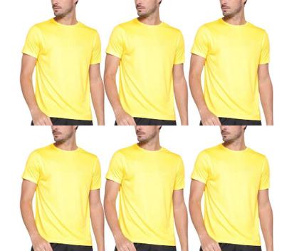 Imagem de Kit com 6 Camisas Camisetas Blusas Baby Looks T-shirts Masculina Feminina Slim Básica 100% Algodão