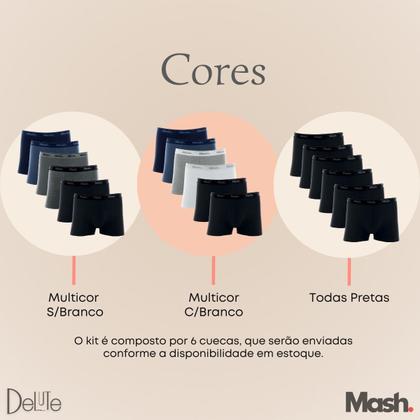 Imagem de  Kit Com 6 Cueca Mash Box Boxer Cotton Algodão Original Com Nota Fiscal - Pronta Entrega