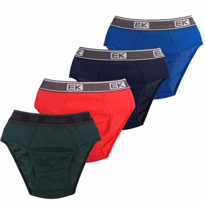 Imagem de Kit com 6 Cueca Tradicional Slip Adulto EK Original EL KORAB 100 Algodão