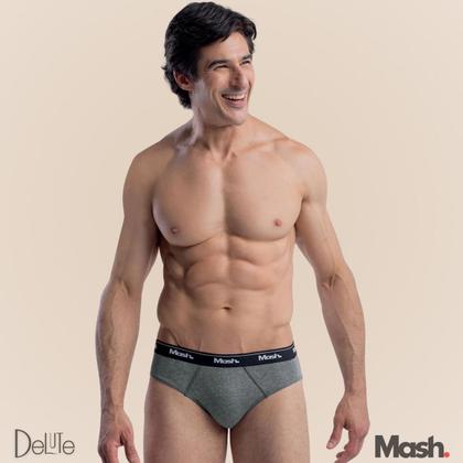 Imagem de Kit Com 6 Cuecas Mash Tradicional Adulto Masculina Slip Basica Em Algodao Cotton Conforto Com Corte Lateral