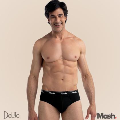 Imagem de Kit Com 6 Cuecas Mash Tradicional Adulto Masculina Slip Basica Em Algodao Cotton Conforto Com Corte Lateral