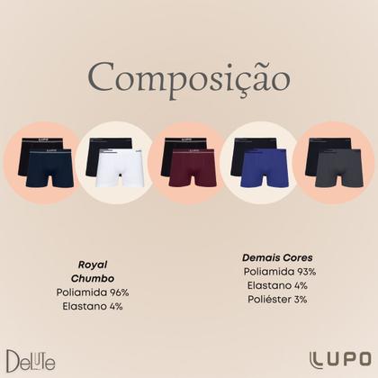 Imagem de Kit Com 6 Cuecas Microfibra Masculino Boxer Box Original Lupo Básico Sem Costura Cores Básicas