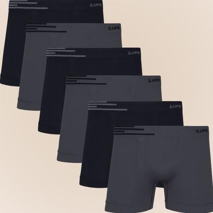 Imagem de Kit Com 6 Cuecas Microfibra Masculino Boxer Box Original Lupo Básico Sem Costura Cores Básicas