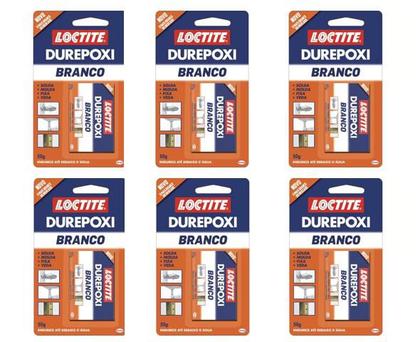 Imagem de Kit com 6 - Durepóxi Branco Epóxi Loctite 50g Henkel