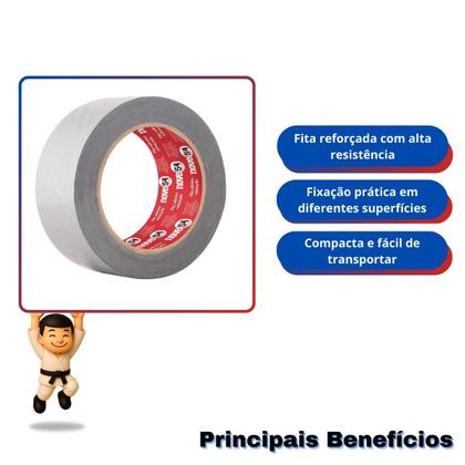 Imagem de Kit com 6 Fita Reforçada Silver Tape 50mmx10m Prata-Nove54