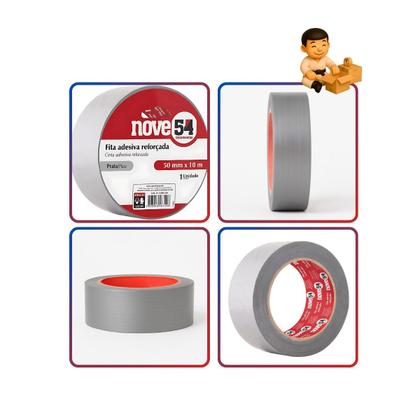 Imagem de Kit com 6 Fita Reforçada Silver Tape 50mmx10m Prata-Nove54