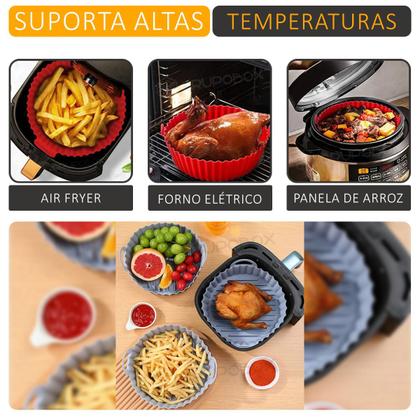 Imagem de Kit Com 6 Forma De Silicone Redonda para Fritadeira Forno