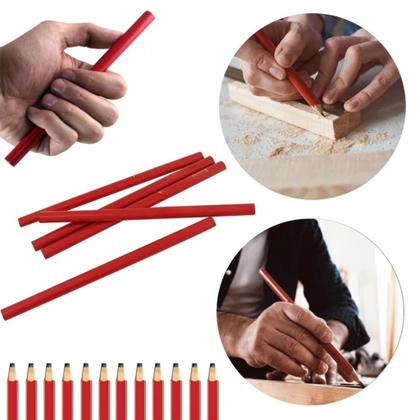 Imagem de Kit com 6 Lápis de Carpinteiro Profissional  Para Marceneiro e Pedreiro
