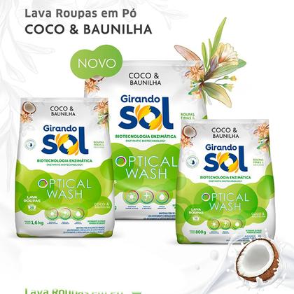 Imagem de Kit Com 6 Lava Roupas Em Pó Girando Sol Coco e Baunilha 800g