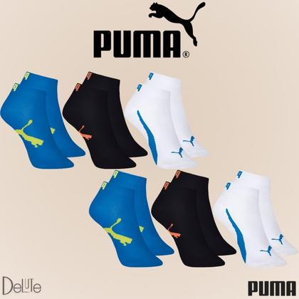 Imagem de Kit com 6 Meias Esportiva Puma Infantil Cano Baixo Sport Calcanhar Verdadeiro Lisa Modelo Sapatilha