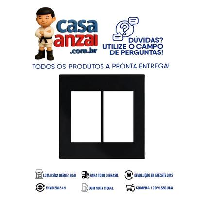 Imagem de Kit com 6 mg preto placa 4x4 6 postos horizontal