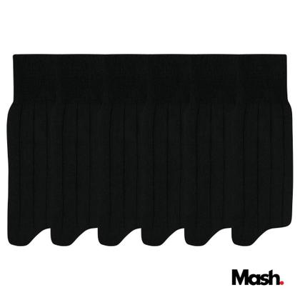 Imagem de Kit Com 6 Pares De Meia Social Mash 100% Algodão Canelada Longa