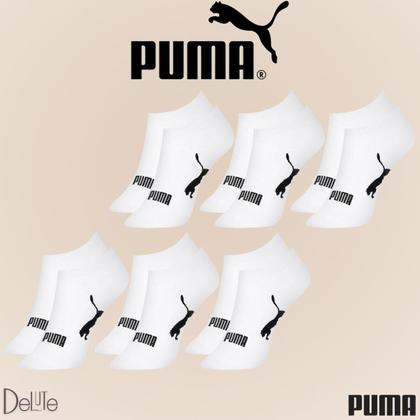 Imagem de Kit com 6 Pares de Meias Adulto Puma Modelo Sapatilha Calcanhar Verdadeiro Lisa Básica Esportiva