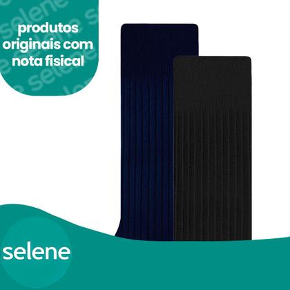 Imagem de Kit Com 6 Pares De Meias Selene Masculina Anatômicas Sem Punho Não Aperta De Algodão Cano Longo