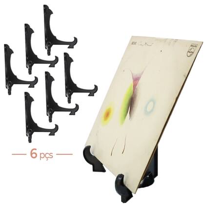Imagem de Kit Com 6 Peças Suporte Para Pratos e Azulejos Preto 24cm