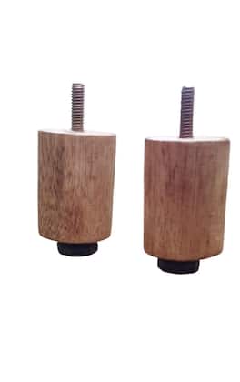 Imagem de Kit com 6 Pés para Cama Box  6 cm com Regulagem - Cor Mel