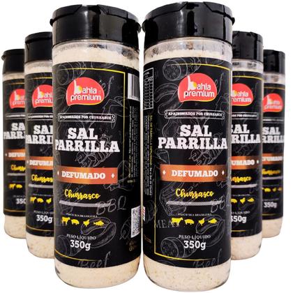 Imagem de Kit Com 6 Sal de Parrilla Defumado Temperado Churrasco Completo Gourmet 350g Bahia Premium