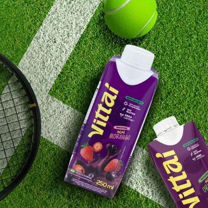 Imagem de Kit com 6 Smoothies Vittaí Açaí Sabor Morango 250ml Sem lactose, Sem glúten e 0 açúcar