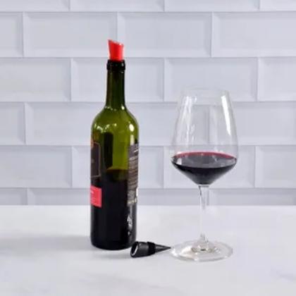 Imagem de Kit com 6 Tampa Rolha De Silicone Formato Cone para Garrafas Vinho Espumante