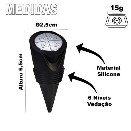 Imagem de Kit com 6 Tampa Rolha De Silicone Formato Cone para Garrafas Vinho Espumante