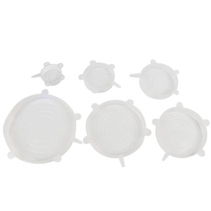 Imagem de Kit Com 6 Tampas De Silicone Diferentes Tamanhos Multiuso