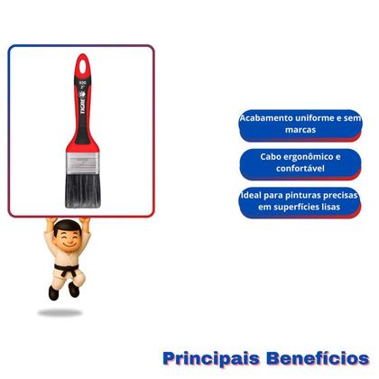 Imagem de Kit com 6 tigre trincha premium sintético gris 920 - 2 1/2"