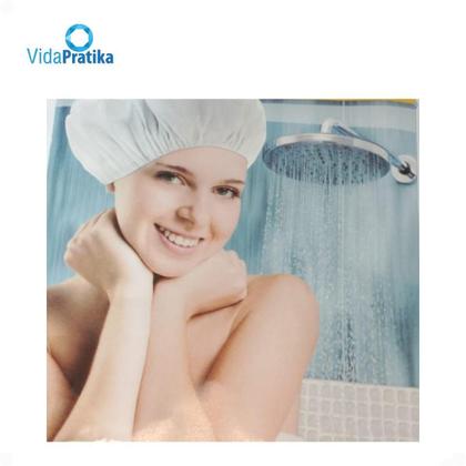 Imagem de Kit Com 6 Toucas De Plástico Impermeável Para Banho Sortidas