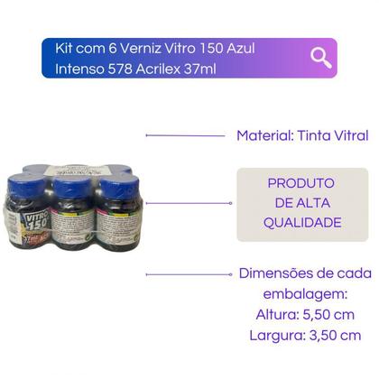 Imagem de Kit com 6 Verniz Vitral Vitro Acrilex 37ml - Escolha a Cor
