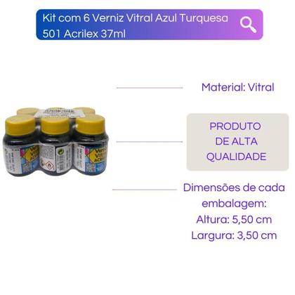 Imagem de Kit com 6 Verniz Vitral Vitro Acrilex 37ml - Escolha a Cor