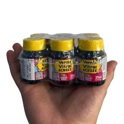 Imagem de Kit com 6 Verniz Vitral Vitro Acrilex 37ml - Escolha a Cor