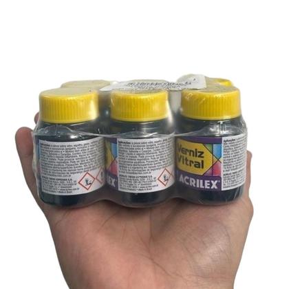 Imagem de Kit com 6 Verniz Vitral Vitro Acrilex 37ml - Escolha a Cor