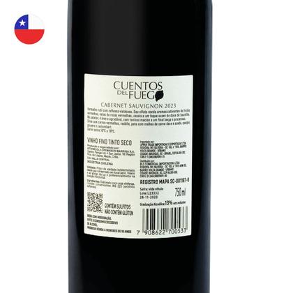 Imagem de Kit com 6 Vinhos Chilenos Tinto Seco Cabernet Sauvignon Cuentos del Fuego