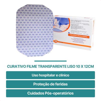Imagem de Kit com 60 - Curativos Cirurgicos Filme Transp Liso 10x12 cm
