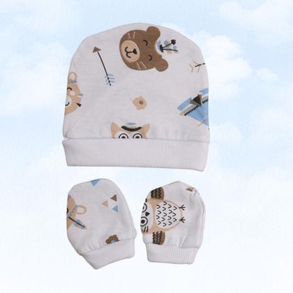 Imagem de Kit Com 60 Peças Toucas e Luvinhas Para Bebê Algodão