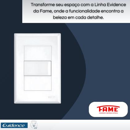 Imagem de Kit com 7 Interruptores Simples 4x2 16A Com Parafuso Evidence - FAME