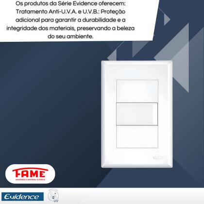Imagem de Kit com 7 Interruptores Simples 4x2 16A Com Parafuso Evidence - FAME