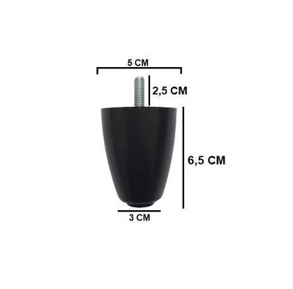 Imagem de Kit com 7 Pés Para Cama Box Baú P70 Rosca 5/16 Preto