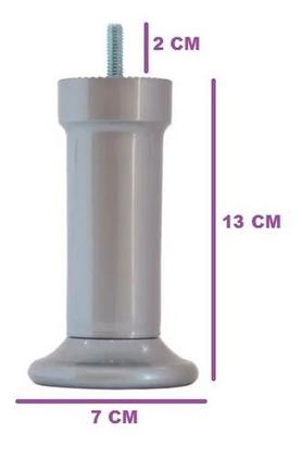 Imagem de Kit com 7 Pés Para Cama Box ou Baú Casal Plástico Ultra Resistente Varian Cinza 13cm Altura