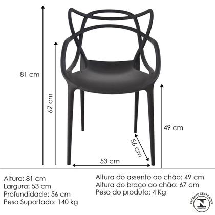 Imagem de Kit com 8 Cadeiras de Jantar Cozinha Restaurantes Comercial Alegra Preta