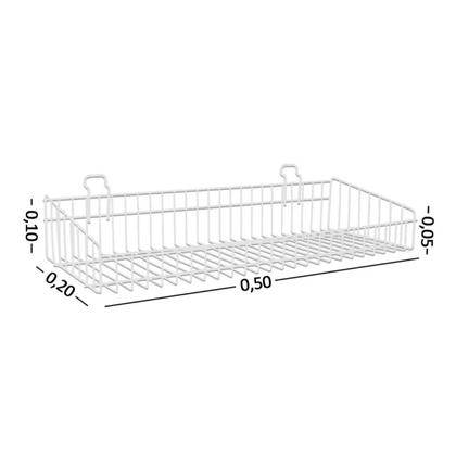 Imagem de Kit com 8 Cesto Aramado P/ Painel 0,20 x 0,40 m. Branco