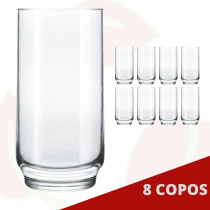 Imagem de Kit com 8 Copo de Vidro Lights 410ML Long Drink Bebidas Bar