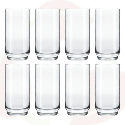 Imagem de Kit com 8 Copo de Vidro Lights 410ML Long Drink Bebidas Bar