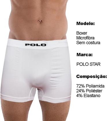 Imagem de Kit com 8 Cuecas Box Polo Star Branca Masculina